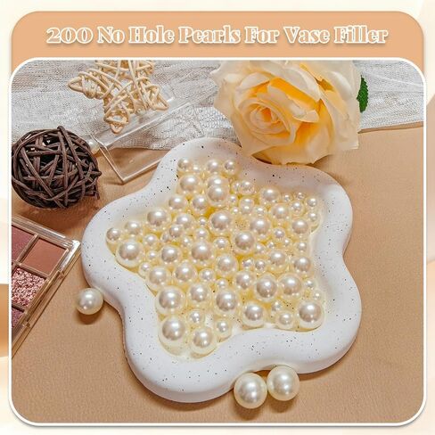Elegant Vase Filler About 200 Crystal Clear Beads & ABS Simulated Pearls for Floral Arrangements, Wedding Centerpieces, and Home Deco (Red) in Kuwait