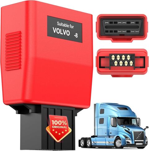 Autel Original MaxiSYS 8-Pin CV محول لفولفو، 8 دبابيس إلى Obd2 16 دبابيس لموصل كابل فولفو للطرق الوعرة، العمل مع Autel Heavy Duty Truck Scanner MS908CV MS908CV II MS909CV MS906CV MaxiFlash VCI in Saudi Arabia