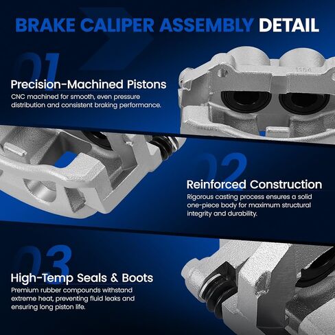 Front Brake Caliper Assembly Replaces for 18B4990 18B4991, Compatible with Jeep Commander 2006-2010, Compatible with Jeep Grand Cherokee 2007-2010 3.7L 4.7L 5.7L in Saudi Arabia