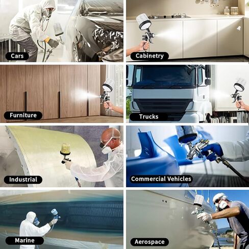 كوب مسدس رش الطلاء القابل للتصرف 600 مل لمسدس طلاء السيارات، مسدس طلاء رش الطلاء HVLP، 10 عبوات بحجم قياسي 20 أونصة طقم أكواب خلط الطلاء - 10 بطانات أكواب، 10 أغطية مع مصفاة، 1 كوب صلب in Kuwait