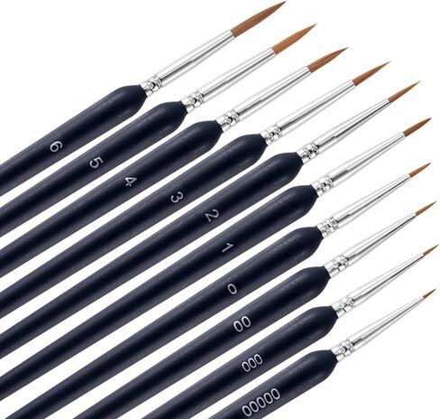 10 PCS Detail Paint Brush Set – Ultra-Fine Tip Brushes for Miniatures, Models & Paint by Numbers – Pastel Handles – Works with Acrylic, Oil & Watercolor in Saudi Arabia