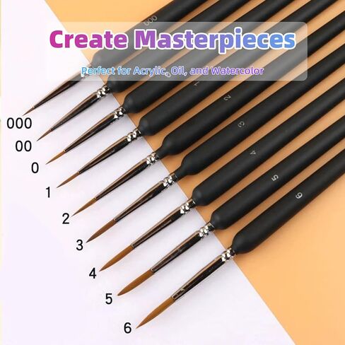 10 PCS Detail Paint Brush Set – Ultra-Fine Tip Brushes for Miniatures, Models & Paint by Numbers – Pastel Handles – Works with Acrylic, Oil & Watercolor in Saudi Arabia