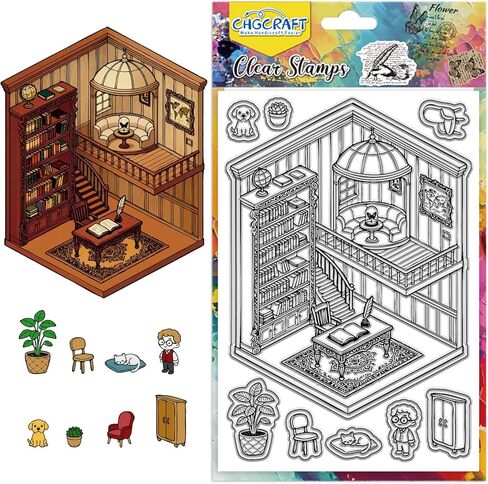 CHGCRAFT السيدات الزي واضح الطوابع الفتيات الزي سيليكون ختم ختم DIY بها بنفسك سكرابوكينغ وبطاقة صنع ورقة كرافت ديكور 6.3 × 4.3 بوصة in Saudi Arabia