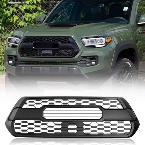 شواية أمامية لسيارة Toyota Tacoma SR/SR5/TRD 2016-2023، مجموعة شبكة المصد الأمامي متوافقة مع ملحقات تاكوما باللون الأسود غير اللامع in Saudi Arabia