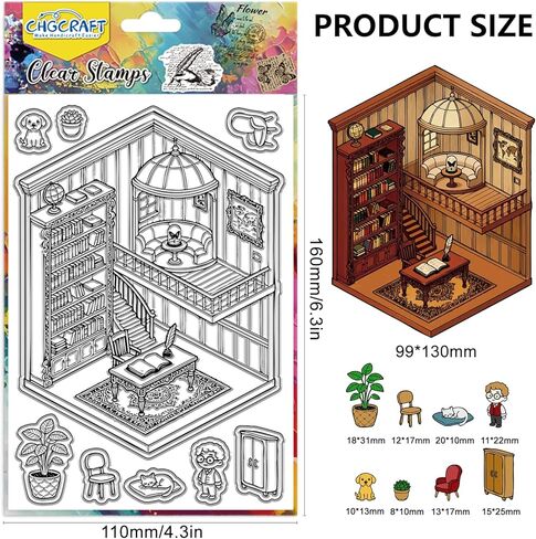 CHGCRAFT السيدات الزي واضح الطوابع الفتيات الزي سيليكون ختم ختم DIY بها بنفسك سكرابوكينغ وبطاقة صنع ورقة كرافت ديكور 6.3 × 4.3 بوصة in Saudi Arabia