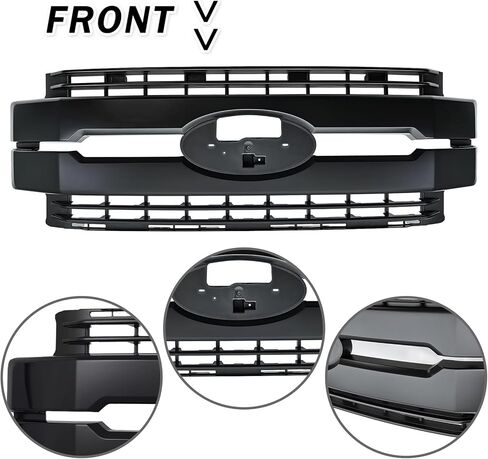 Grille Assembly Fit For 2017 2018 2019 Ford F250 F350 F450​ Super Duty Front Bumper Grille Grill Replacement​ HC3Z8200CC (Chrome) in Saudi Arabia