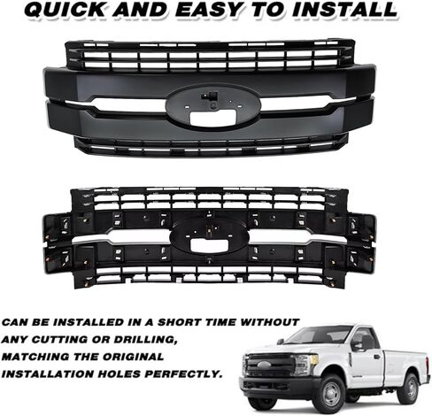 Grille Assembly Fit For 2017 2018 2019 Ford F250 F350 F450​ Super Duty Front Bumper Grille Grill Replacement​ HC3Z8200CC (Chrome) in Saudi Arabia