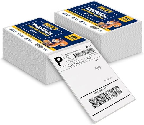 500 Fanfold 4x6 Direct Thermal Shipping Labels Waterproof Jam-Free Commercial Grade Permanent Adhesive Compatible with Zebra Rollo Munbyn and Most Label Printers White Perforated – Peck's Packaging in Saudi Arabia