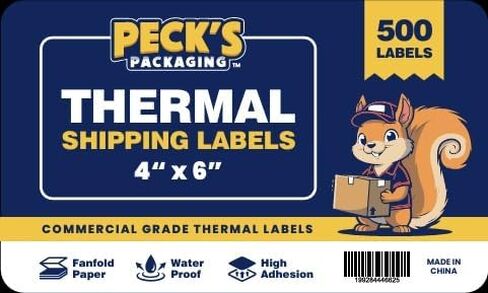 500 Fanfold 4x6 Direct Thermal Shipping Labels Waterproof Jam-Free Commercial Grade Permanent Adhesive Compatible with Zebra Rollo Munbyn and Most Label Printers White Perforated – Peck's Packaging in Saudi Arabia