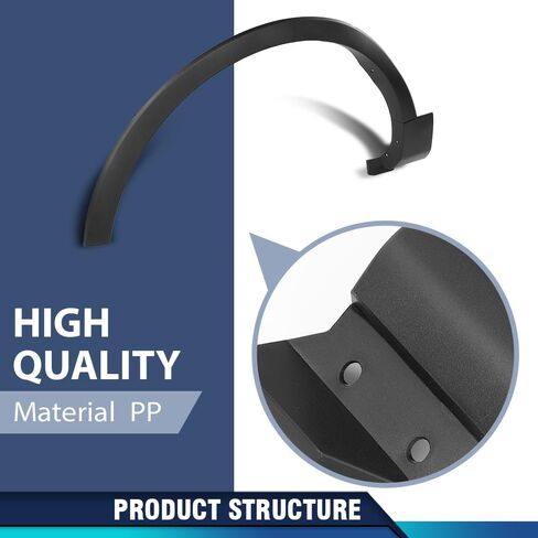 PIT66 Front Pair Fender Flares Wheel Trim Opening Molding Left and Right Side Compatible with Ford Explorer/Police Interceptor Utility 2016-2019 FB5Z16038AB, FB5Z16039AB, FO1291130, FO1290130 Black PP in Saudi Arabia