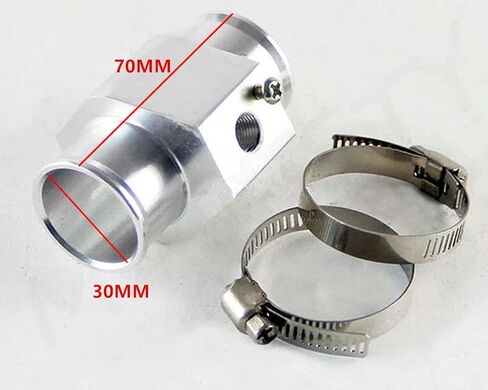 30mm Water Temp Joint Pipe Radiator Hose Temperature Gauge Sensor Adapter with Clamps (Blue) in Saudi Arabia