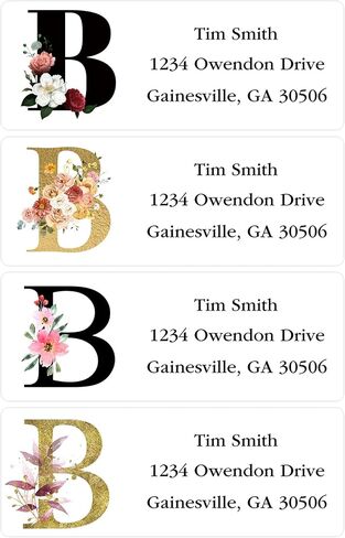 Address Labels Personalized Return Address Labels, 2.6" x 1" Monogram Custom Mailing Label for Envelopes (30-1200) Customized Self Adhesive Stickers Printable Mail Envelope Adress Label, White in Saudi Arabia