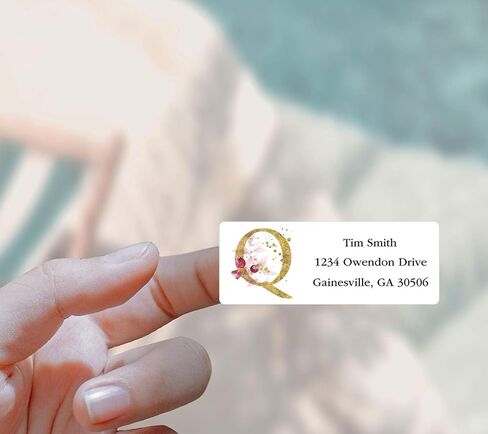 Address Labels Personalized Return Address Labels, 2.6" x 1" Monogram Custom Mailing Label for Envelopes (30-1200) Customized Self Adhesive Stickers Printable Mail Envelope Adress Label, White in Saudi Arabia
