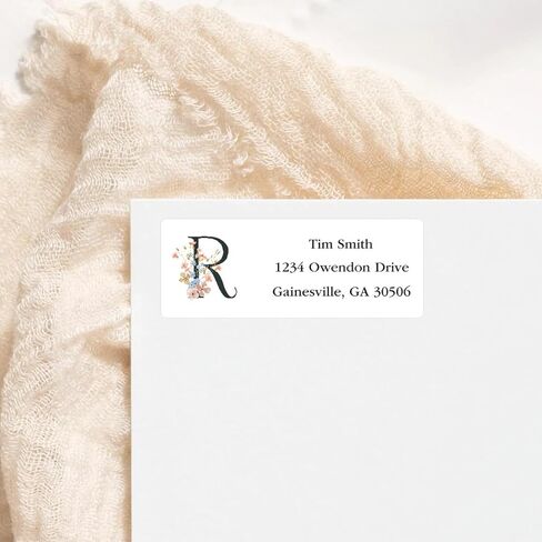 Address Labels Personalized Return Address Labels, 2.6" x 1" Monogram Custom Mailing Label for Envelopes (30-1200) Customized Self Adhesive Stickers Printable Mail Envelope Adress Label, White in Saudi Arabia
