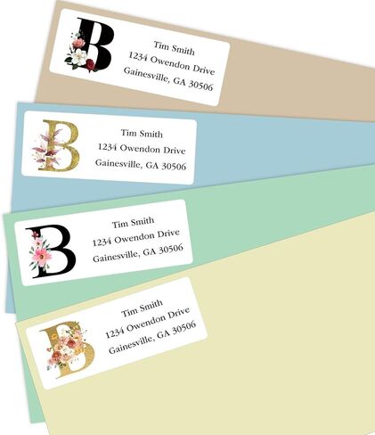 Address Labels Personalized Return Address Labels, 2.6" x 1" Monogram Custom Mailing Label for Envelopes (30-1200) Customized Self Adhesive Stickers Printable Mail Envelope Adress Label, White in Saudi Arabia