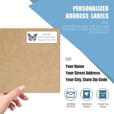 Address Labels Personalized Return Address Labels, 2.6" x 1" Monogram Custom Mailing Label for Envelopes (30-1200) Customized Self Adhesive Stickers Printable Mail Envelope Adress Label, White in Saudi Arabia