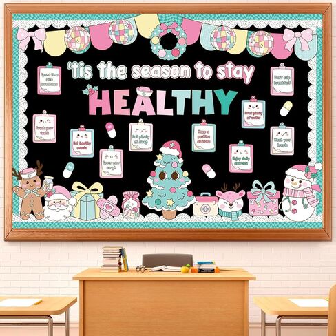 Funrous Winter Bulletin Board Decorations Set Christmas Bulletin Board Positive Winter Classroom Decoration Cocoa Mug Marshmallow Gloves Paper Cutouts Borders for Holiday School Home Wall Decor in Saudi Arabia