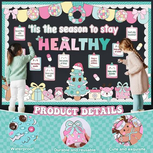 Funrous Winter Bulletin Board Decorations Set Christmas Bulletin Board Positive Winter Classroom Decoration Cocoa Mug Marshmallow Gloves Paper Cutouts Borders for Holiday School Home Wall Decor in Saudi Arabia
