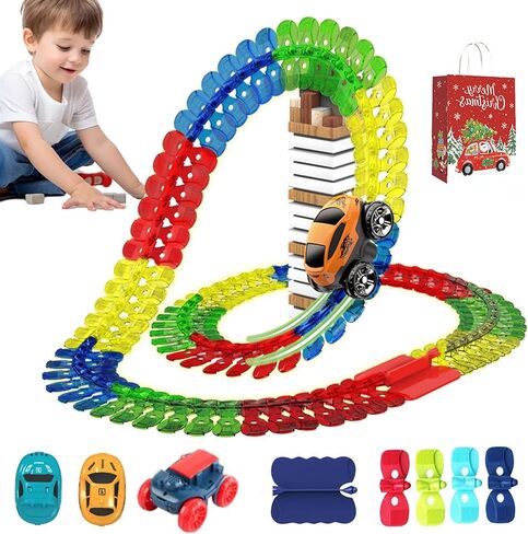 Anti Gravity Race Track with Car, Defy Gravity, 360° Electric Climbing Car Race Tracks with Lights, Flexible Race Track, Multicolor Glow in The Dark Race Car Track Set (138pcs) in Saudi Arabia