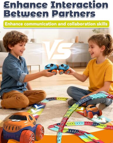 Anti Gravity Race Track with Car, Defy Gravity, 360° Electric Climbing Car Race Tracks with Lights, Flexible Race Track, Multicolor Glow in The Dark Race Car Track Set (138pcs) in Saudi Arabia