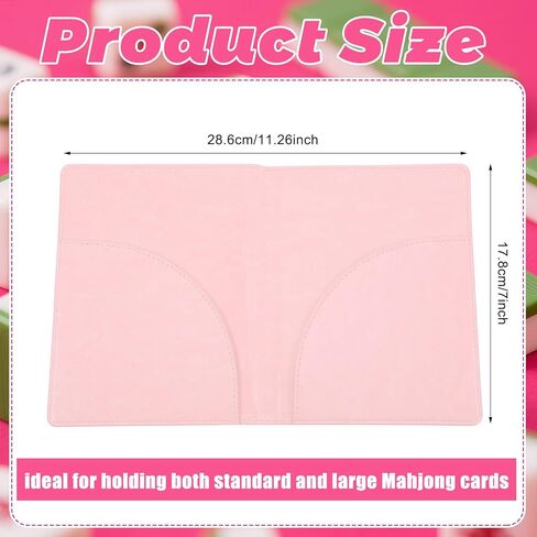 Mahjong Card Sleeve, 11.25 x 7 Inches Large Folio Holder for Mahjong Scorecard Cards Protective Cover Mahjongg Accessories(Light Pink) in Saudi Arabia