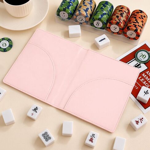 Mahjong Card Sleeve, 11.25 x 7 Inches Large Folio Holder for Mahjong Scorecard Cards Protective Cover Mahjongg Accessories(Light Pink) in Saudi Arabia