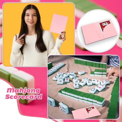 Mahjong Card Sleeve, 11.25 x 7 Inches Large Folio Holder for Mahjong Scorecard Cards Protective Cover Mahjongg Accessories(Light Pink) in Saudi Arabia