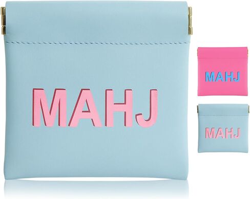 Mahjong Dice Bags 3.8 x 3.9 in PU Squeeze Mahjong Pouch Mini Dice Coin Tiles Purse for Board Game Party Travel (Pink,1 Pcs) in Saudi Arabia