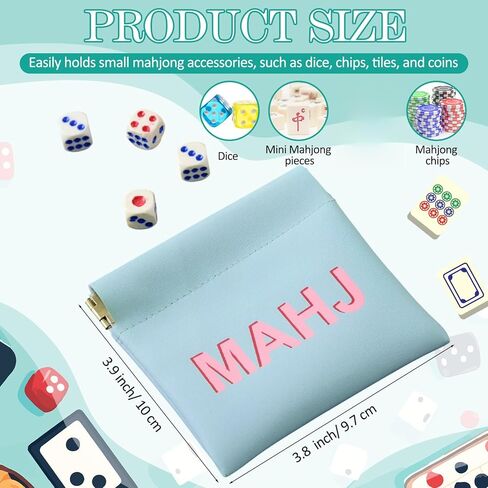 Mahjong Dice Bags 3.8 x 3.9 in PU Squeeze Mahjong Pouch Mini Dice Coin Tiles Purse for Board Game Party Travel (Pink,1 Pcs) in Saudi Arabia