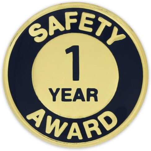 PinMart Gold Color Plated and Navy Safety Award Enamel Lapel Pin in Saudi Arabia