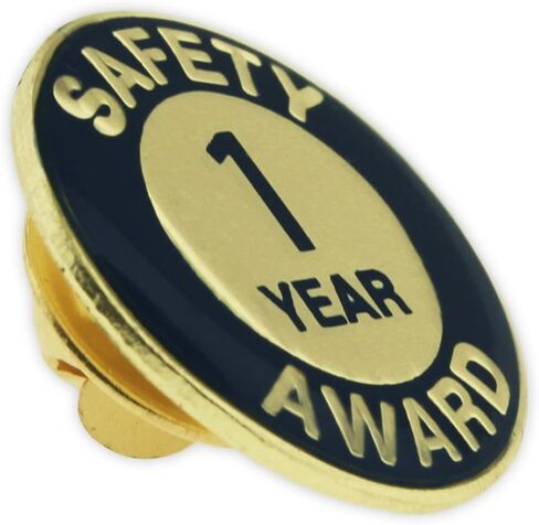 PinMart Gold Color Plated and Navy Safety Award Enamel Lapel Pin in Saudi Arabia