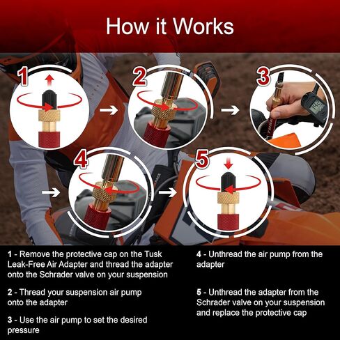 Tusk Leak‑Free Air Suspension Adaptor – Easy Air-Fill Tool for Air Forks & Shocks (Schrader Valve Compatible) in Saudi Arabia