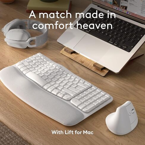 Logitech Lift for Mac Wireless Vertical Ergonomic Mouse, Bluetooth, Quiet Clicks, Silent Smartwheel, 4 Customisable Buttons, for macOS/iPadOS/MacBook Pro/ Air/iMac/iPad - Off White in Kuwait