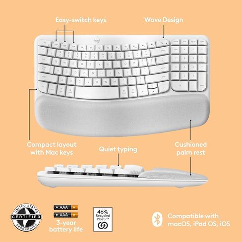 Logitech Lift for Mac Wireless Vertical Ergonomic Mouse, Bluetooth, Quiet Clicks, Silent Smartwheel, 4 Customisable Buttons, for macOS/iPadOS/MacBook Pro/ Air/iMac/iPad - Off White in Kuwait