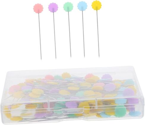 Gadpiparty 200pcs Blossom Head Sewing Pins with Storage Box Durable Straight Pins for Fabric Quilting DIY Projects Efficient Attractive Design for Creative Sewing Tasks in Saudi Arabia