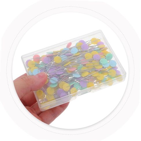Gadpiparty 200pcs Blossom Head Sewing Pins with Storage Box Durable Straight Pins for Fabric Quilting DIY Projects Efficient Attractive Design for Creative Sewing Tasks in Saudi Arabia