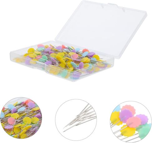 Gadpiparty 200pcs Blossom Head Sewing Pins with Storage Box Durable Straight Pins for Fabric Quilting DIY Projects Efficient Attractive Design for Creative Sewing Tasks in Saudi Arabia