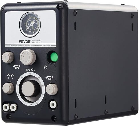 VEVOR 1200-6000 دورة في الدقيقة قابلة للتعديل، آلة هوائية مزدوجة الرأس 60 وات، دواسة صغيرة ذات تأثير DIY، أدوات إعداد الحجر حفارة للمجوهرات وصياغة المعادن، أسود in Kuwait