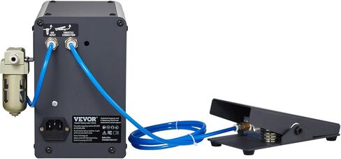 VEVOR 1200-6000 دورة في الدقيقة قابلة للتعديل، آلة هوائية مزدوجة الرأس 60 وات، دواسة صغيرة ذات تأثير DIY، أدوات إعداد الحجر حفارة للمجوهرات وصياغة المعادن، أسود in Kuwait