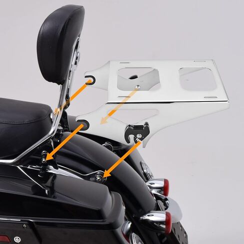WeiSen Detachable Tour Trunk Luggage Rack Two-Up Tour Trunk Mount Quick-Detach Compatible with Harley Touring Road King Electra Street Road Glide 2014-2025 Chrome in Saudi Arabia