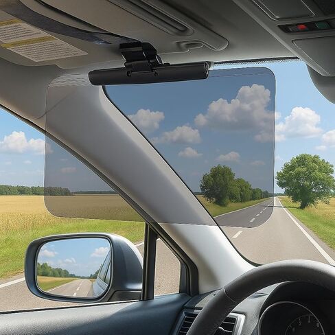 واقي من الشمس للسيارة، واقي من الشمس مستقطب مضاد للوهج قابل للتعديل 180 درجة، حاجز للشمس للقيادة الآمنة للزجاج الأمامي، امتداد حاجب الشمس للحماية من وهج الشمس، والعمى الثلجي، والأشعة فوق البنفسجية in Kuwait