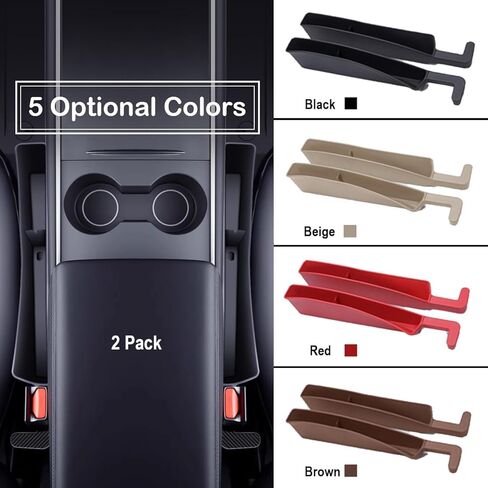 Car Seat Gap Filler Organizer Universal for Car SUV Truck Accessories, 2 Pack Auto Seat Side Gap Plug Strip Gap Blocker & Seat Catcher with Dual Storage & Belt Slot in Between Seat and Console, Beige in Saudi Arabia