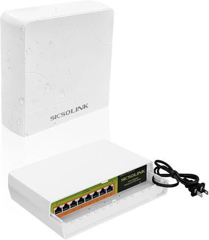 SICSOLINK AI Smart 6 Ports PoE+ Switch (4 PoE+ Ports, 2 Uplink)، 802.3af/at، 30 وات لكل منفذ، 100 ميجابت في الثانية، يمتد إلى 250 مترًا، غير مُدار، معدني، مناسب لكاميرات IP وأجهزة الشبكات والمكاتب المنزلية. in Kuwait