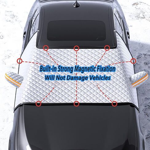 3-Side Winter Car Windshield Snow Cover for VW Atlas 2017-2025 SUV 7-Seater, Sun Rain Snow Frost Protector with Magnetic Edges & Mirror Covers,L(175 * 115cm) in Saudi Arabia