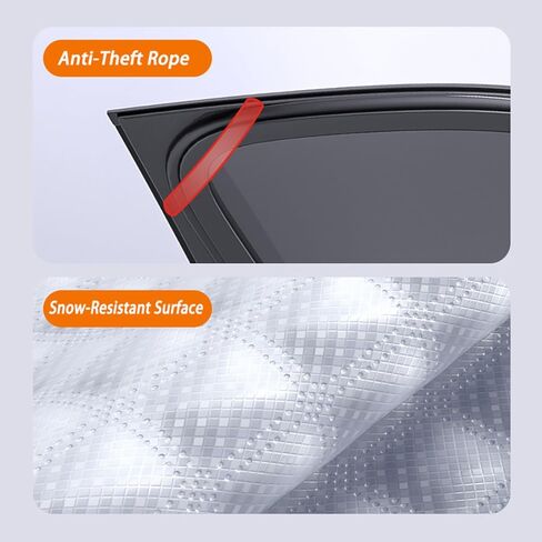 3-Side Winter Car Windshield Snow Cover for VW Atlas 2017-2025 SUV 7-Seater, Sun Rain Snow Frost Protector with Magnetic Edges & Mirror Covers,L(175 * 115cm) in Saudi Arabia