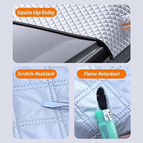 3-Side Winter Car Windshield Snow Cover for VW Tiguan 2010-2025 SUV 5-Seater, Sun Rain Snow Frost Protector with Magnetic Edges & Mirror Covers,L(175 * 115cm) in Saudi Arabia