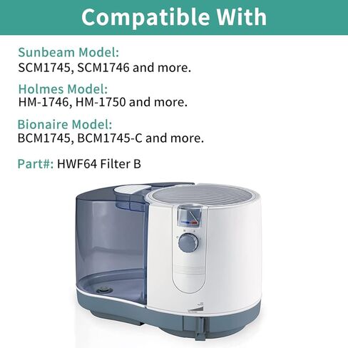 SUNRRA HWF64 Humidifier Filter for Sunbeam Humidifier Filter B, SCM1746, Long-Last & Sturdy, Fits Holmes HM1746, HM-1745 and Bionaire BWF64, 3 Pack in Kuwait