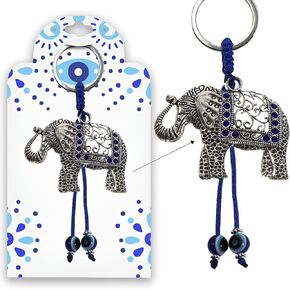Dragonfly and Evil Eye Keychain Ring - Sign of Good Luck, Blessing and Prosperity - Home Keys, Purse & Bags Decorative Things & Accessories - Car Ornaments for Rear View Mirror in Kuwait