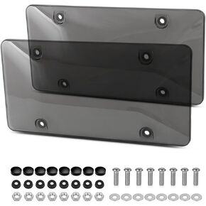 A Lots Mili 2 Pack Clear License Plate Cover UV Protective Frame for Standard US Plates (12.2" x 6.3"), Grey in Saudi Arabia