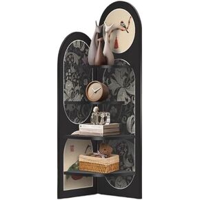 Bookshelf Corner Cabinets with Antique Style Living Room Floor Decorations and Wall Corner Shelves Book Shelf(Small) in Kuwait